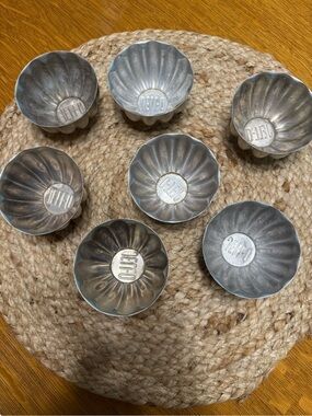 Vintage Fluted Aluminum Jelly Molds - Silver (Set of 7)